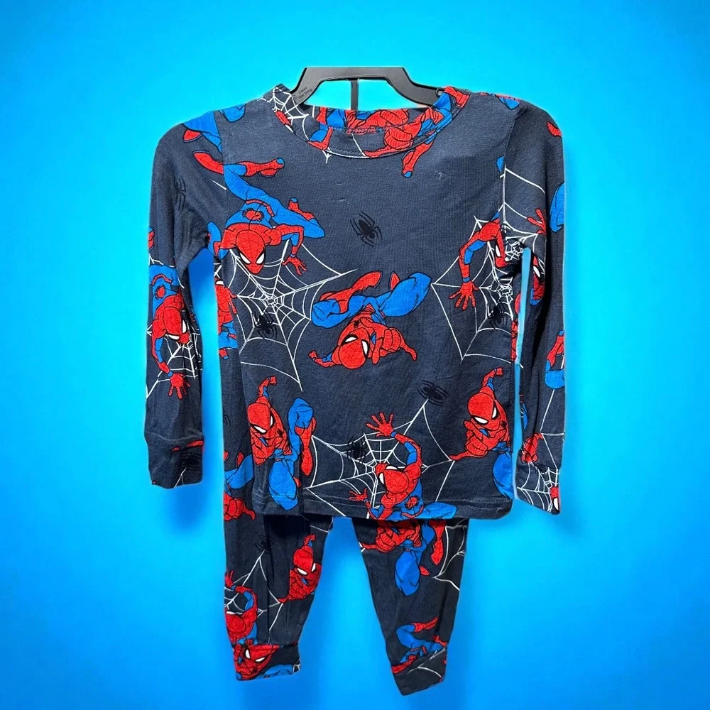 New Toddler Spider-Man Pajamas 2 Pc Set Size 18M,2T,3T– Kids Long Sleeve & Pants